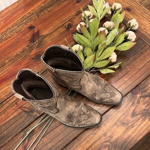 Roper Womens Short Stuff Brown Western Cowboy Cowgirl Boots Shoes Size 9